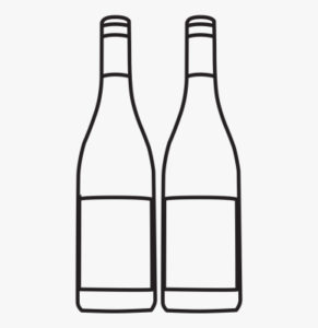 outline of two wine bottles